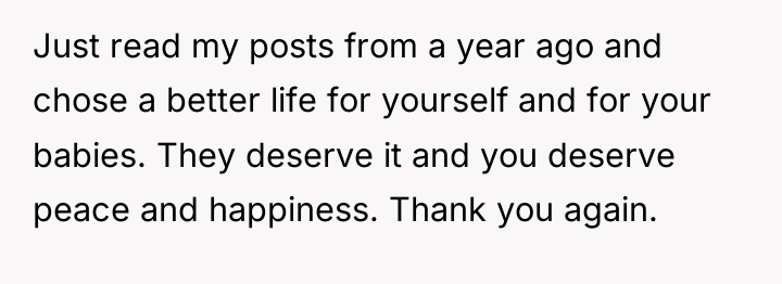 Just read my posts from a year ago and chose...