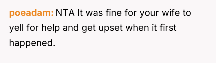poeadam NTA It was fine for your wife to yell...
