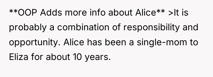 **OOP Adds more info about Alice** >It is probably a...
