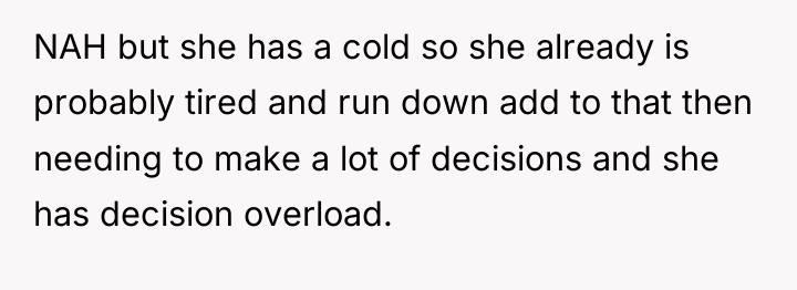 NAH but she has a cold so she already is...