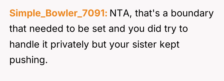 Simple_Bowler_7091 NTA, that's a boundary that needed to be set...
