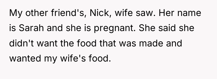 My other friend's, Nick, wife saw. Her name is Sarah...