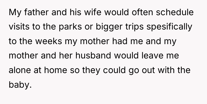 My father and his wife would often schedule visits to...