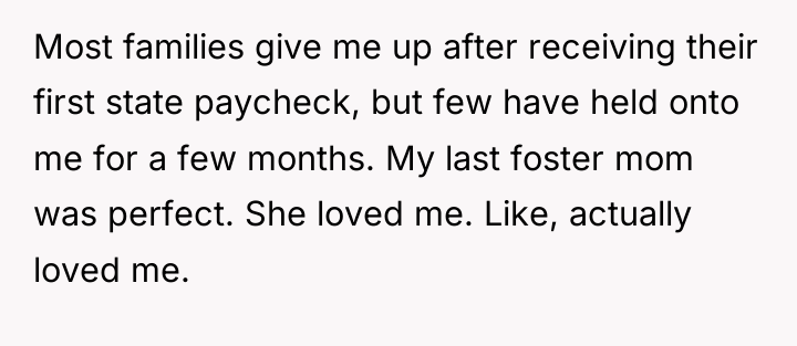 Most families give me up after receiving their first state...