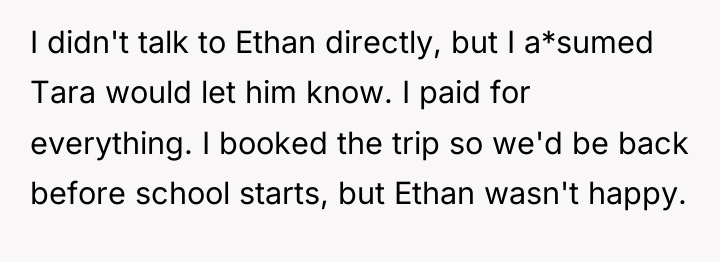 I didn't talk to Ethan directly, but I a*sumed Tara...