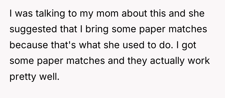 I was talking to my mom about this and she...