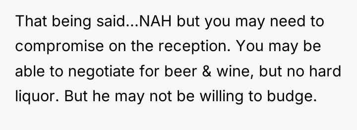 That being said...NAH but you may need to compromise on...