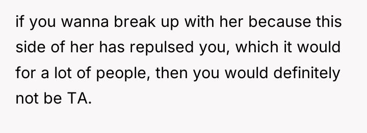 if you wanna break up with her because this side...