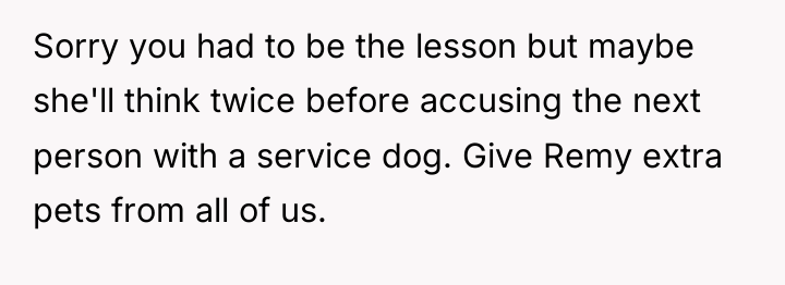 Sorry you had to be the lesson but maybe she'll...