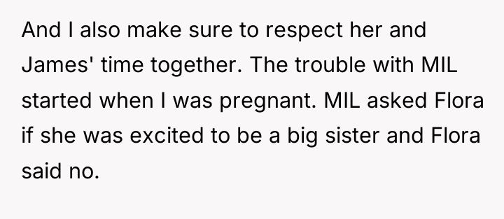 And I also make sure to respect her and James'...