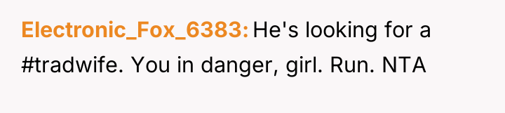 Electronic_Fox_6383 He's looking for a #tradwife. You in danger, girl....