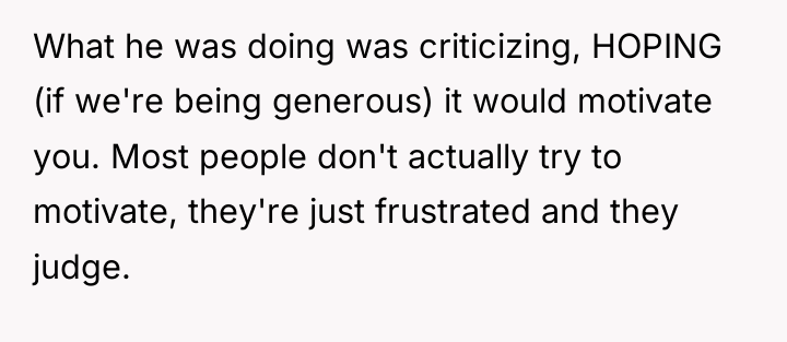 What he was doing was criticizing, HOPING (if we're being...