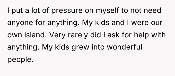 I put a lot of pressure on myself to not...
