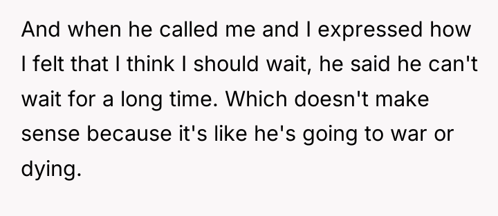 And when he called me and I expressed how I...