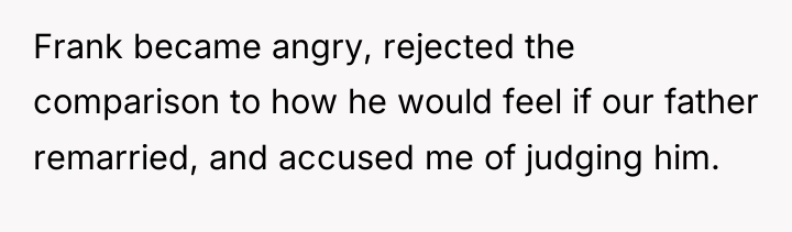 Frank became angry, rejected the comparison to how he would...