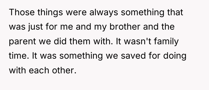 Those things were always something that was just for me...