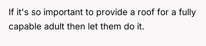 If it's so important to provide a roof for a...