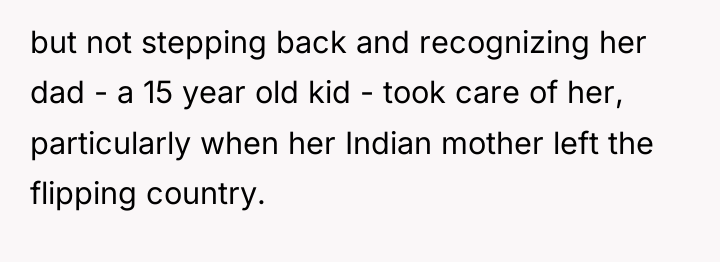 but not stepping back and recognizing her dad - a...