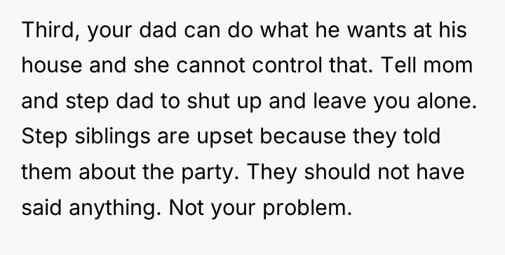 Third, your dad can do what he wants at his...