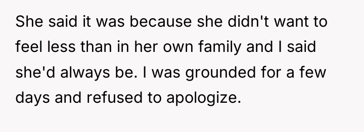 She said it was because she didn't want to feel...