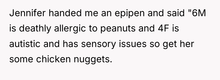 Jennifer handed me an epipen and said "6M is deathly...