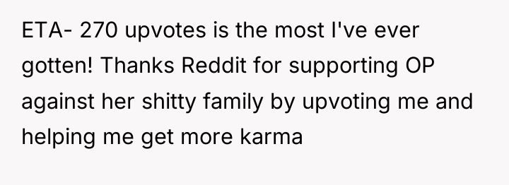 ETA- 270 upvotes is the most I've ever gotten! Thanks...