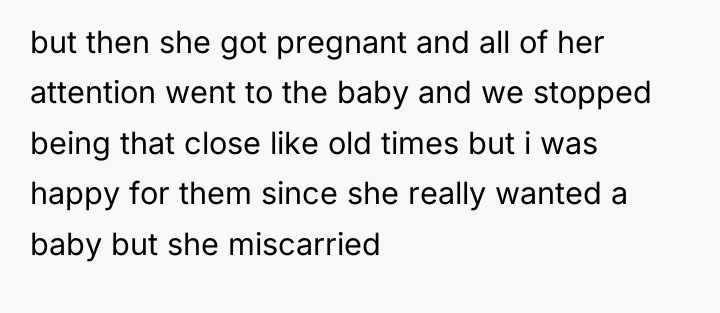 but then she got pregnant and all of her attention...
