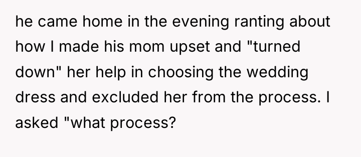 he came home in the evening ranting about how I...