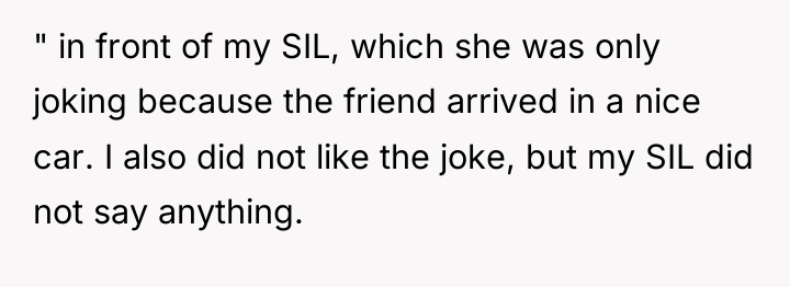" in front of my SIL, which she was only...