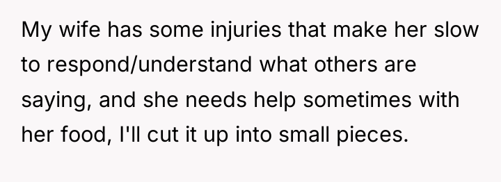 My wife has some injuries that make her slow to...