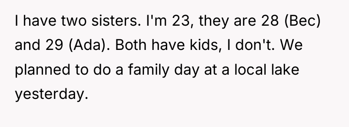 I have two sisters. I'm 23, they are 28 (Bec)...