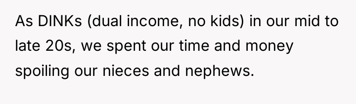 As DINKs (dual income, no kids) in our mid to...