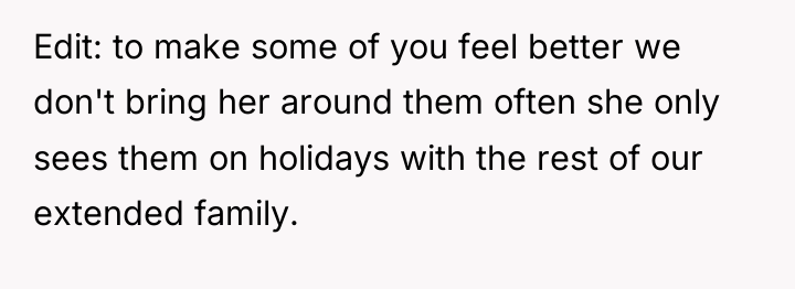 Edit: to make some of you feel better we don't...