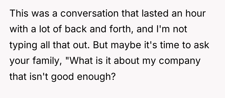 This was a conversation that lasted an hour with a...