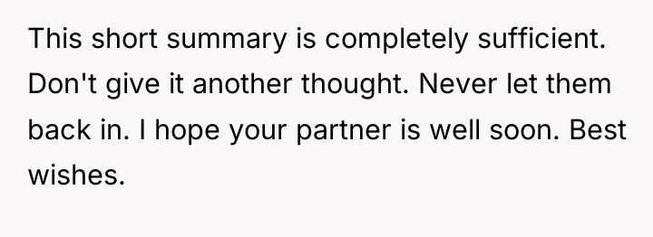 This short summary is completely sufficient. Don't give it another...