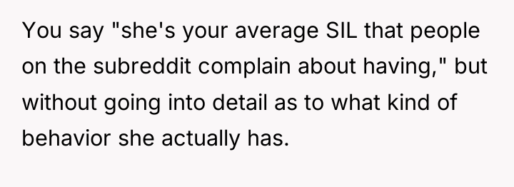 You say "she's your average SIL that people on the...