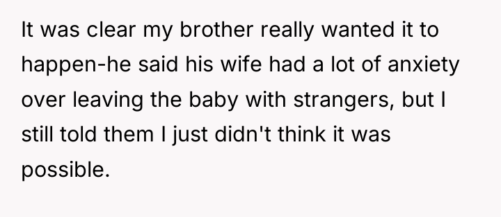 It was clear my brother really wanted it to happen-he...