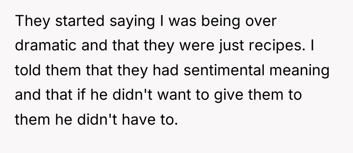 They started saying I was being over dramatic and that...