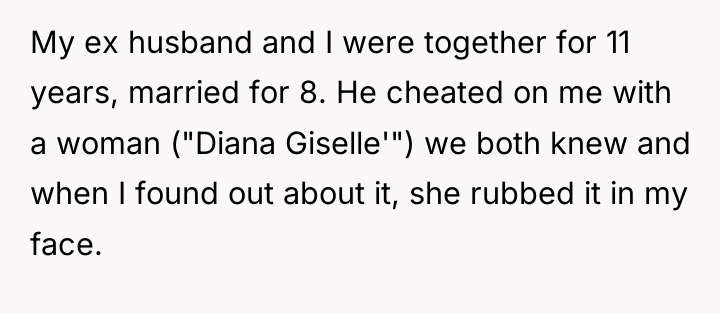 My ex husband and I were together for 11 years,...