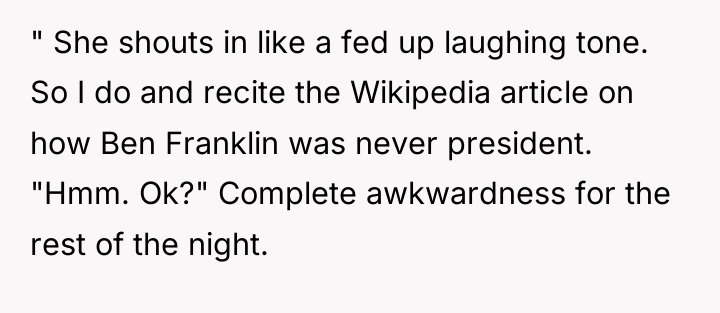 " She shouts in like a fed up laughing tone....