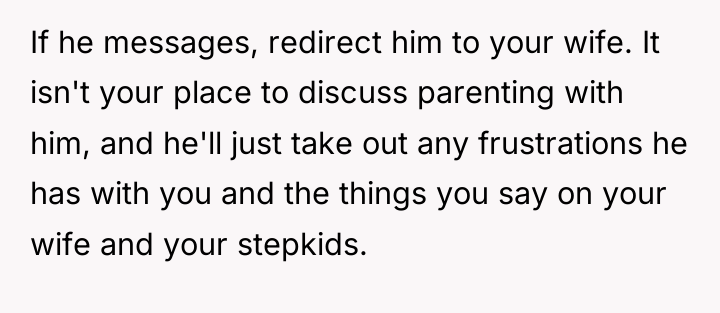 If he messages, redirect him to your wife. It isn't...