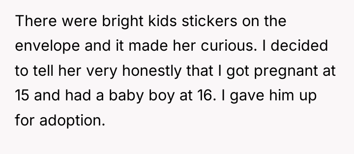 There were bright kids stickers on the envelope and it...