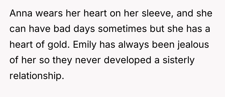 Anna wears her heart on her sleeve, and she can...