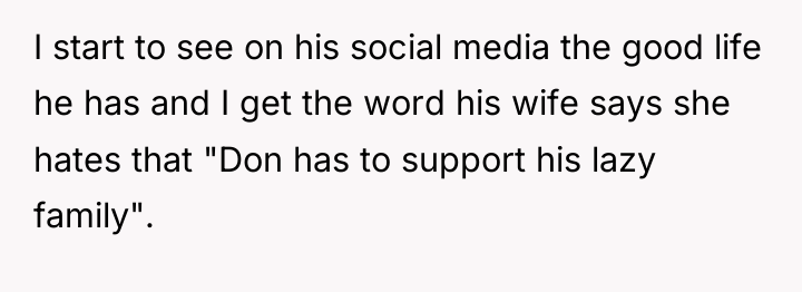 I start to see on his social media the good...