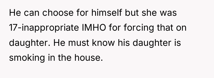 He can choose for himself but she was 17-inappropriate IMHO...