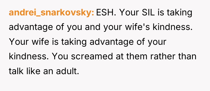 andrei_snarkovsky ESH. Your SIL is taking advantage of you and...