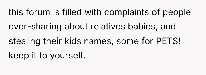 this forum is filled with complaints of people over-sharing about...