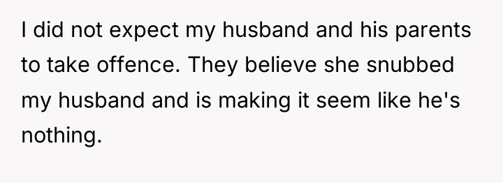 I did not expect my husband and his parents to...