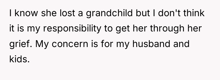 I know she lost a grandchild but I don't think...