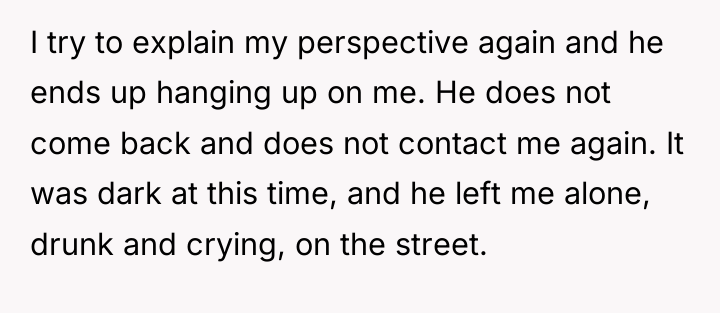 I try to explain my perspective again and he ends...